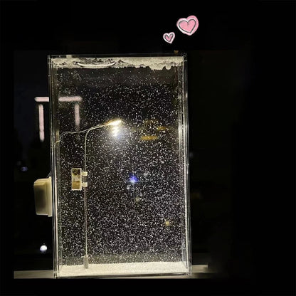 Christmas Night Light Street Lamps Christmas Crafts Snowy Night Lamp Decor Street Light Snow Simulation Kids Physics Science Toy