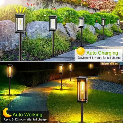 Outdoor Solar Path Lights Waterproof Garden Lighting for Patio Lawn Walkways Driveways Warm Landscape Lights