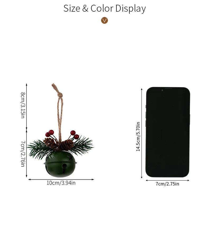 Christmas Jingle Bells Ornaments Retro Metal Christmas Bells Set Holiday Christmas Tree Decoration Window Memorial Ornament