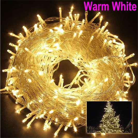 Christmas Lights 5M 10M 20M 30M 50M 100M Led String Fairy Light 8 Modes Christmas Lights For Patio Wedding Party Holiday Lights
