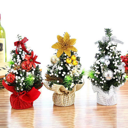 Christmas Mini Christmas Tree Ornament Fashion Lovely Xmas Tree Desktop Ornament Holiday DIY Party Decoration Props Gift