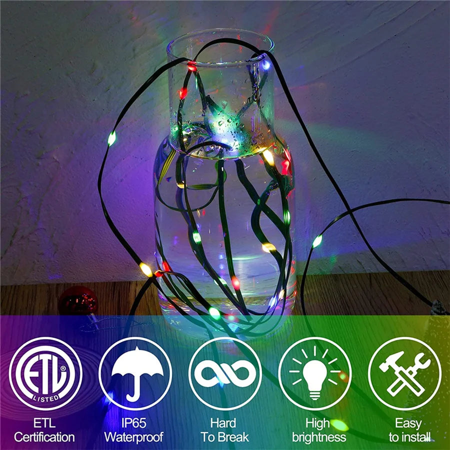 Holiday Lighting LED Christmas Lights Outdoor 100M 50M 20M Garland Fairy String Lights for Party Wedding Garden Courtyard Decor