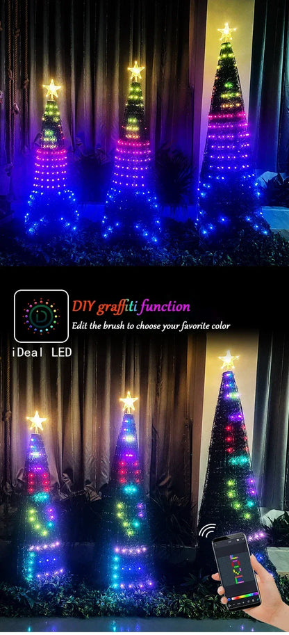 Christmas Decoration Lights 400 LED Christmas Tree Lights with Star Topper Indoor Outdoor String Lights for Yard Party Home