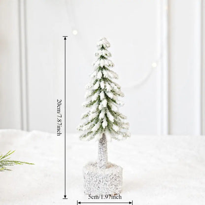 Christmas Tree Decoration Mini Christmas Tree Artificial Bottle Brush Trees with Snow Frost Flocked Pine for Winter Table Decor