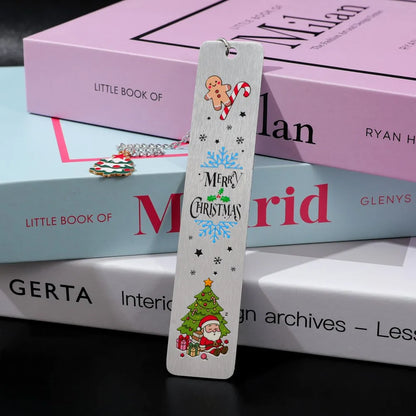The best choice for Christmas reading gifts is stainless steel metal bookmarks, black high-end gift box packaging.