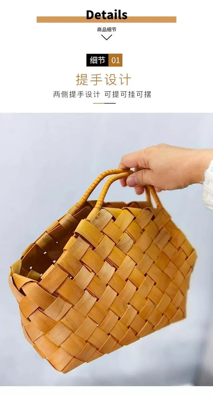 Gift Woven Flower Basket,decor Flower Basket Festival Wedding Birthday Creative Gift Woven Bag Hand Gift Basket Party Supplies