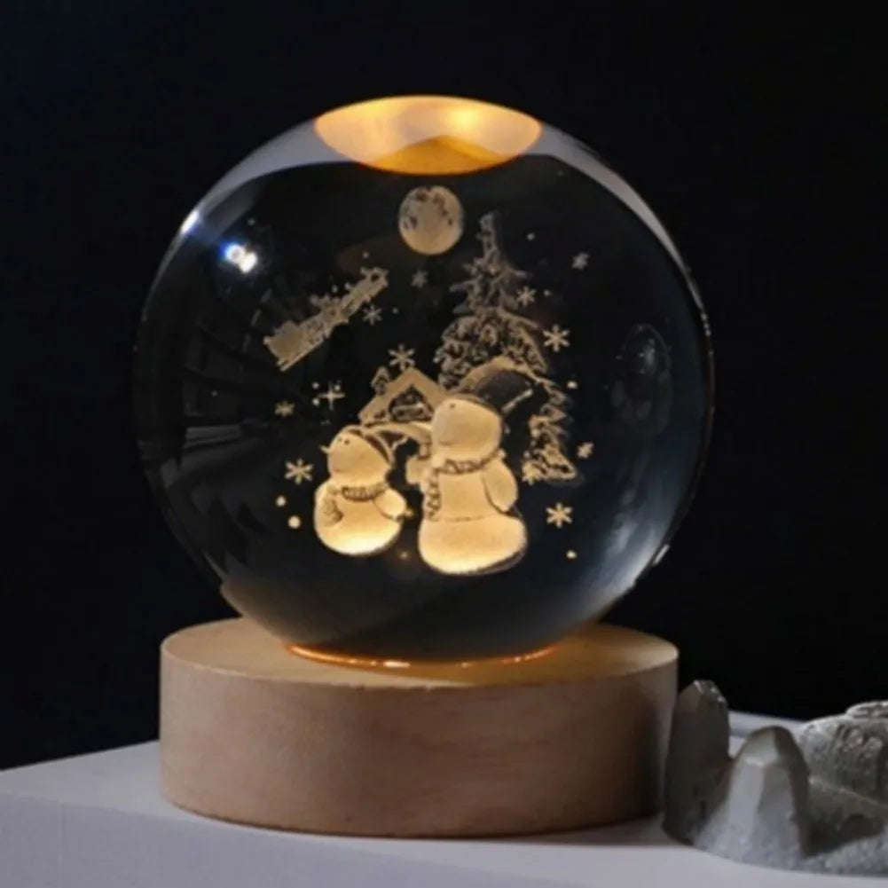 NEW Christmas Birthday Gifts6 Crystal Ball Planet Night Light Laser Solar System Globe Astronomy Festival GiftsDesktopDecoration