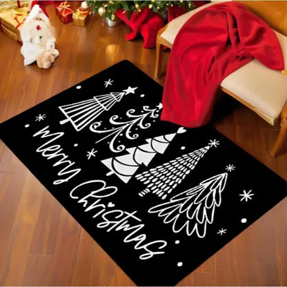 Christmas Decoration Simple Tree Welcome Mat Suitable for Indoor and Outdoor Kitchen Home Office Holiday Retro Home Decoration