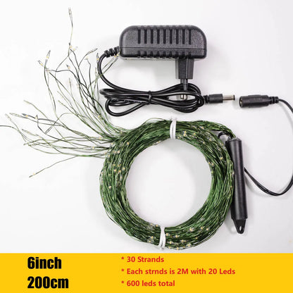 Christmas Lights Curtain String Light Waterfall Outdoor Decoration 2M 100-600LED Fairy Led Garland For Tree Garden Party Holiday