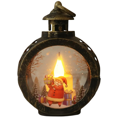 Christmas LED Candle Light Round Hanging Lantern Festive Holiday Ornament Figurine Indoor Home Christmas Party Decoration