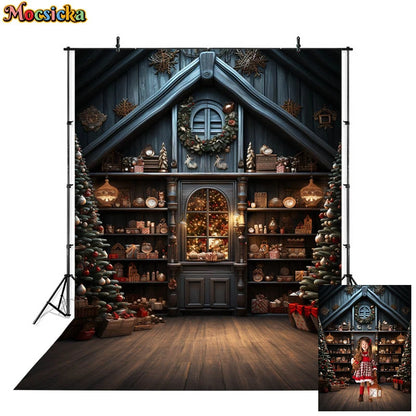 Christmas Tree Photo Background For Photography Xmas Winter Snow Newborn Adult Backdrop Photobooth Party Decoration Studio props