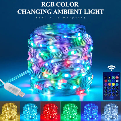 LED RGB Christmas Tree Light Strips with App & Remote Control