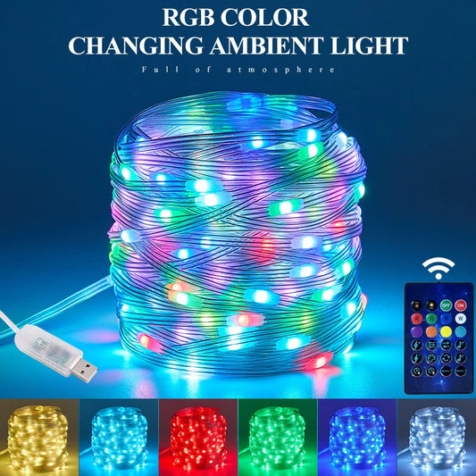 LED RGB Christmas Tree Light Strips with App & Remote Control