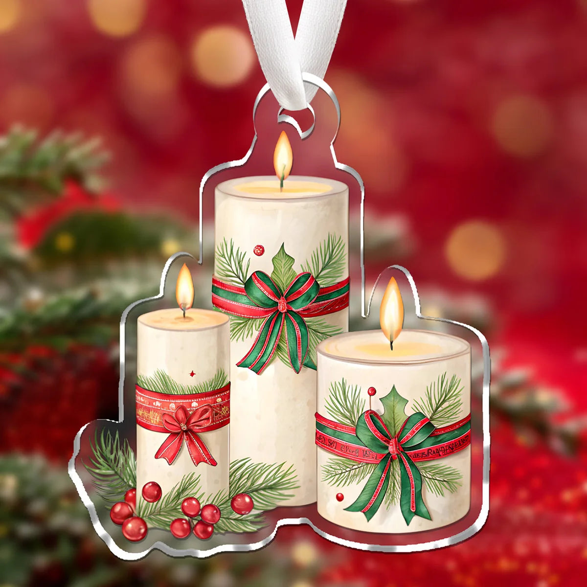 Navidad 2026 New Year Gifts - Christmas Theme Acrylic Hanging Ornaments Art Pendant for Car Home Party Wall Decoration 1PCS