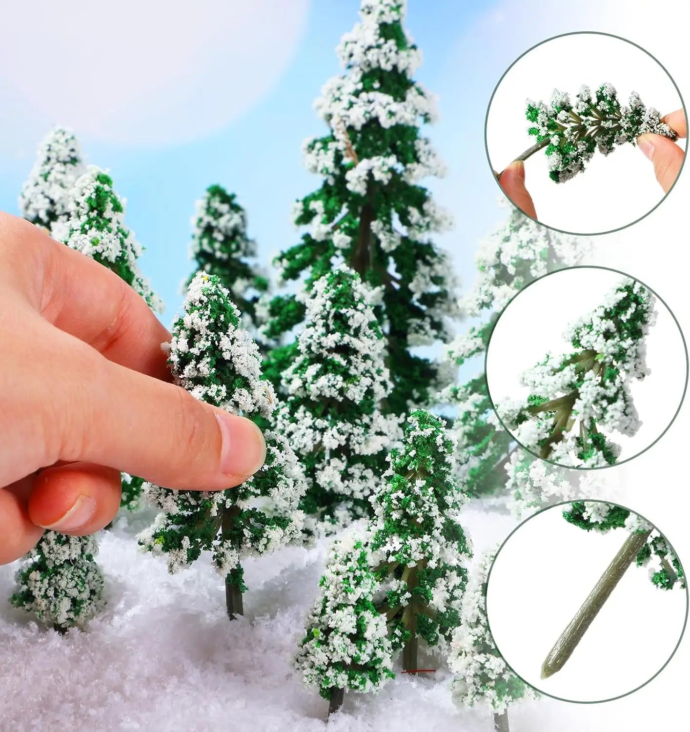 19Pcs Christmas Trees Miniature Tree Diorama Supplies for Train Scenery Architecture DIY Crafts Building Model Scenery Landscape
