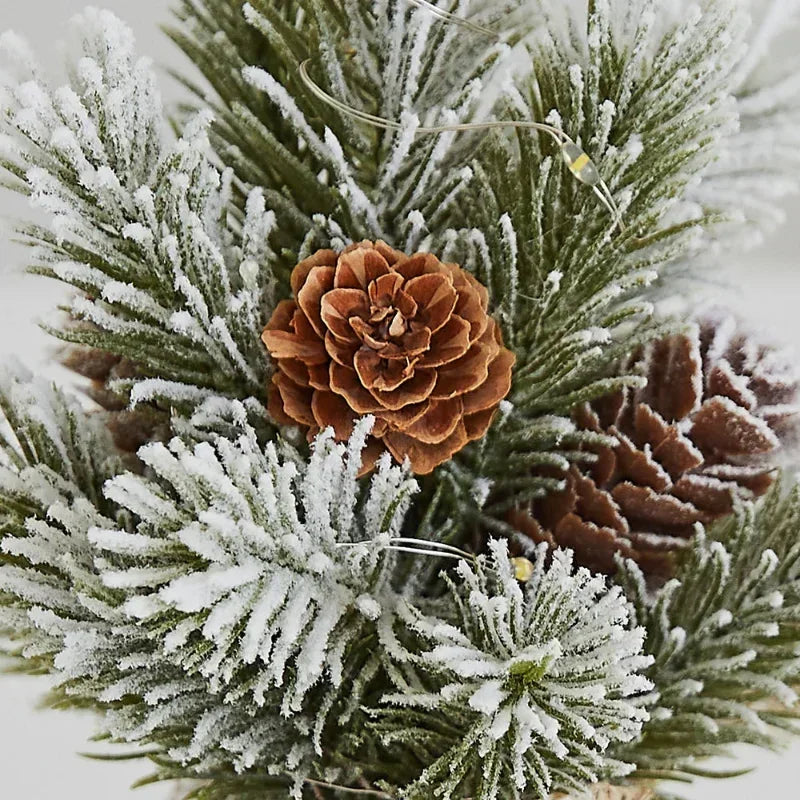 Christmas Tree Mini Desktop Decoration Plush Falling Snow PE Tree Holiday Scene Decoration 20cm Christmas Trees Home Decor