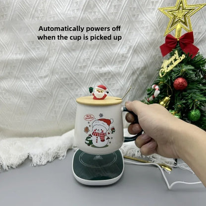 Hot-selling Christmas gifts: Warm cups, covered spoons, souvenir mugs, Christmas ceramic cups
