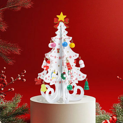 Christmas DIY Tree wooden Ornament Happy 2026 New Year DIY Table Home Decoration Xmas Navidad Merry Christmas Mini Trees