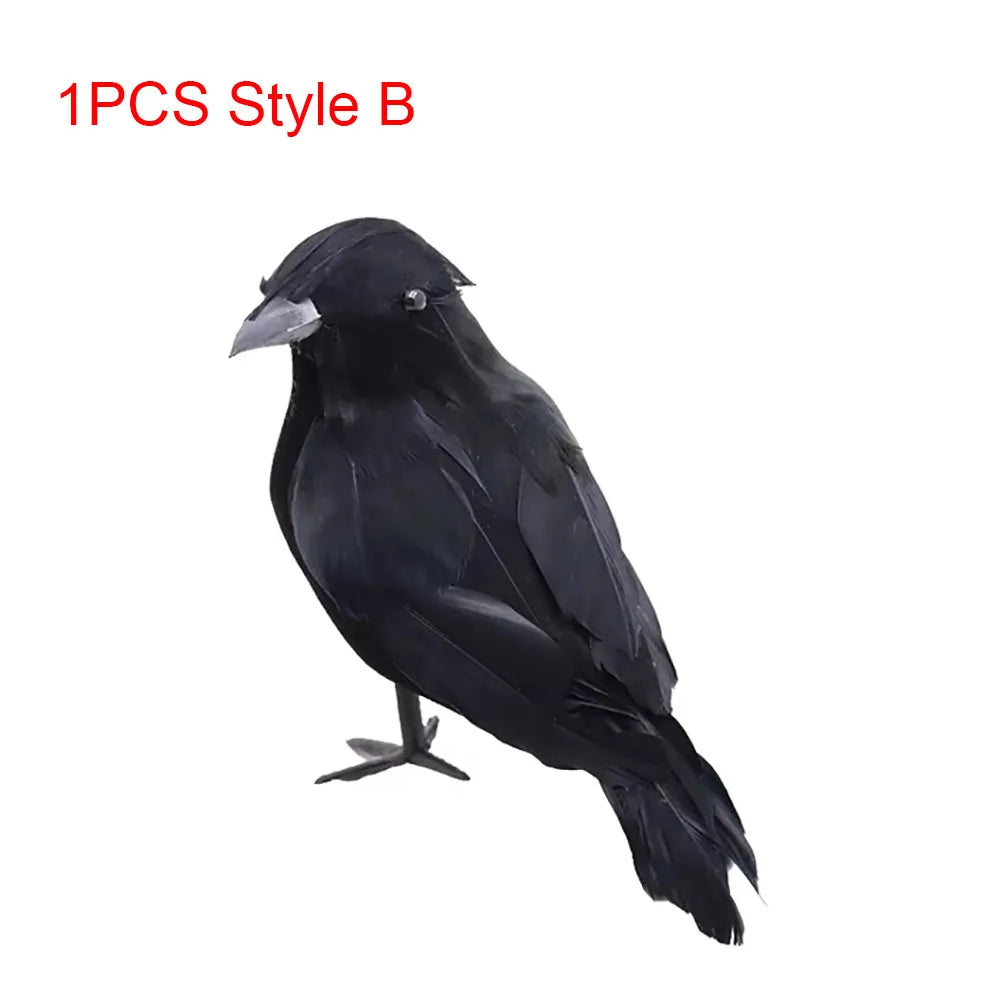 Halloween Decorations Black Crow,Simulation Fake Raven Bird Props,Halloween Haunted House Garden Outdoor Yard Decorations