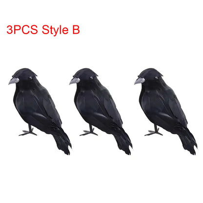 Halloween Decorations Black Crow,Simulation Fake Raven Bird Props,Halloween Haunted House Garden Outdoor Yard Decorations