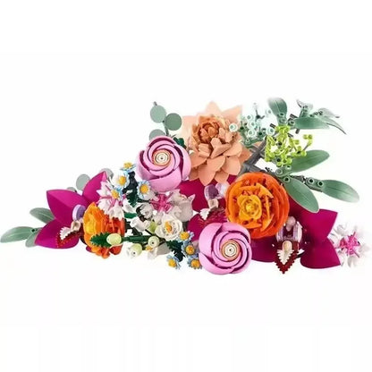 8 bouquets of eternal flowers, roses, orchids, succulents, building blocks, gifts for girls and children  Christmas Gifts