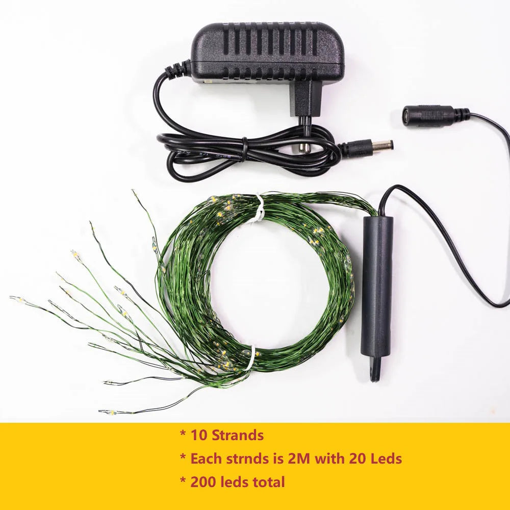 Christmas Lights Curtain String Light Waterfall Outdoor Decoration 2M 100-600LED Fairy Led Garland For Tree Garden Party Holiday