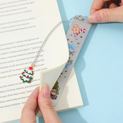 The best choice for Christmas reading gifts is stainless steel metal bookmarks, black high-end gift box packaging.