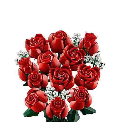 8 bouquets of eternal flowers, roses, orchids, succulents, building blocks, gifts for girls and children  Christmas Gifts