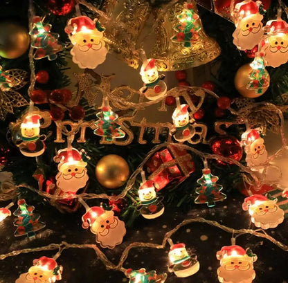 Christmas LED Color Light Strings Snowman Elders Christmas Tree Decorative Lights Scene Party Pendants Ambient Lights