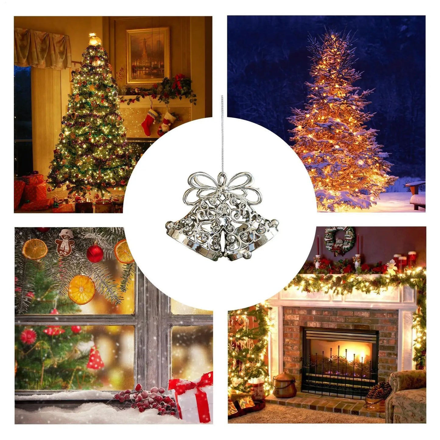 Christmas Ornaments Glossy Christmas Decoration Seasonal Pendants Charm For Home Winter Holiday Porch Window Front Door Tree