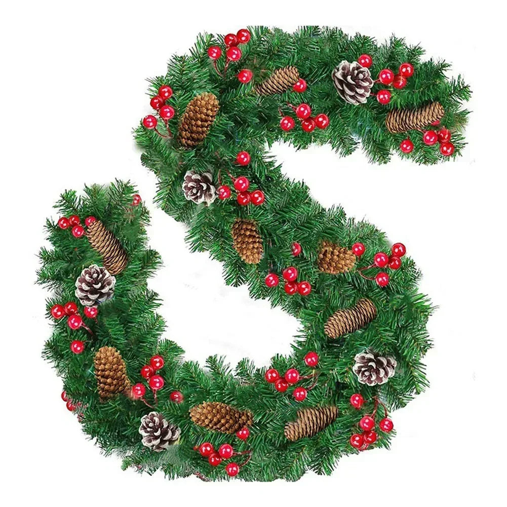 Christmas Tree Ornaments Xmas Wreath Christmas Vine Christmas Garland 2.7 Meters Wall Door Decor Christmas Decoration