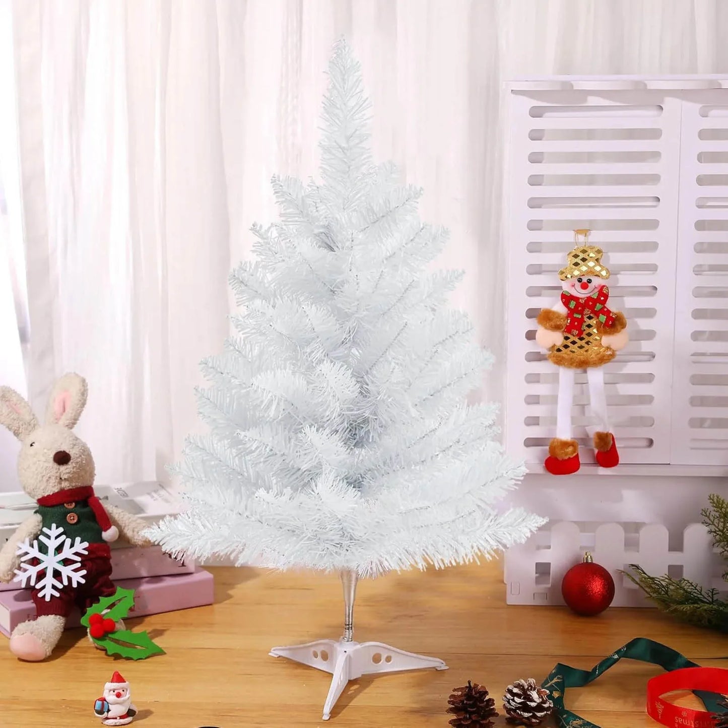 Artificial White Christmas Tree Mini Desktop Decoration 60cm Ornaments Trees Perfect For Home Garden Courtyard Decorate