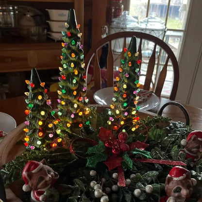 Christmas Trees Retro Hand-Painted Tabletop Xmas Trees Light Ornaments 10/15/20cm Simulated Christmas Tree Model 2026 New Year