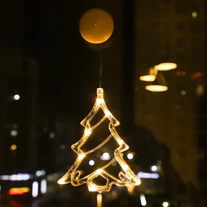 Christmas Ornaments Hanging LED Lights Bedroom Decoration Christmas Decorations Home Window Glass Decoration Warm