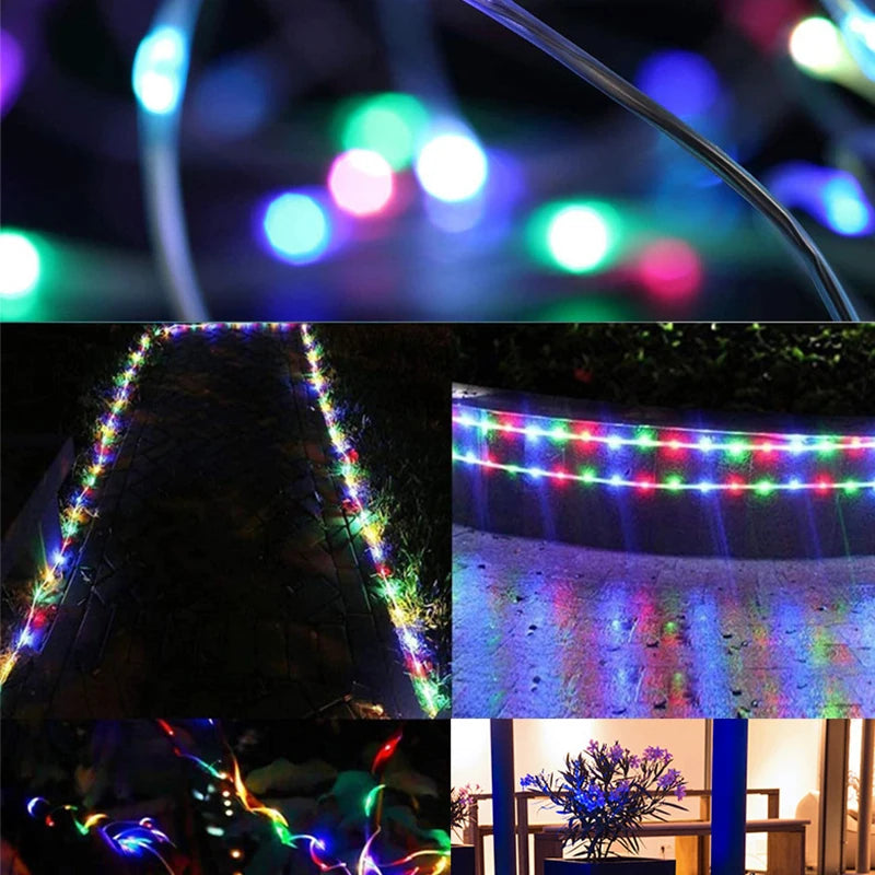 Christmas Tree Lights Outdoor Indoor, 100LED 10M WS2812B RGBIC Lights, String Lights IP65 Waterproof Bluetooth Fairy LED String