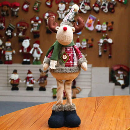 Christmas Hanging Ornaments Santa Snowman Reindeer Flannel Xmas Decor Tree Gifts For Kids Holiday Home Cartoon Decoration