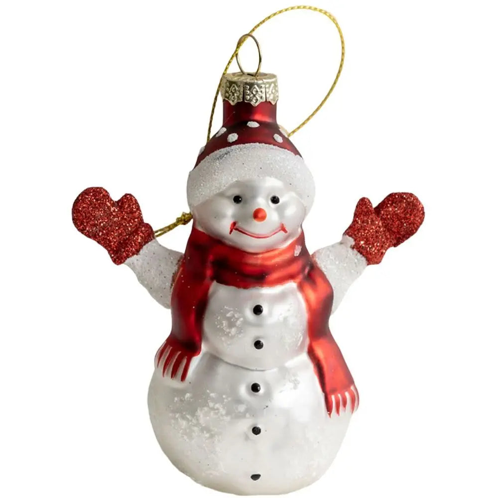 Santa Claus Christmas Glass Ornaments Christmas Theme New Year X-mas Tree Decoration Snowman Pendant Gift Christmas Hanging