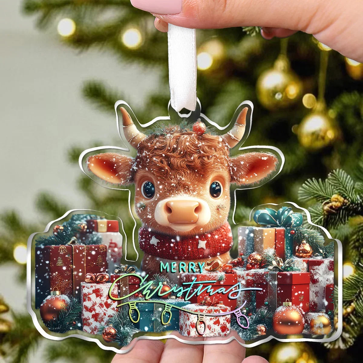 Navidad 2026 New Year Gifts - Christmas Theme Acrylic Hanging Ornaments Art Pendant for Car Home Party Wall Decoration 1PCS