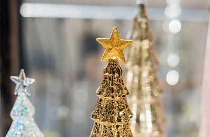 Christmas Tree Glass Night Light for Home Xmas Romantic Holiday Atmosphere Arbol De Navidad Ornaments LED Luminous Decoration