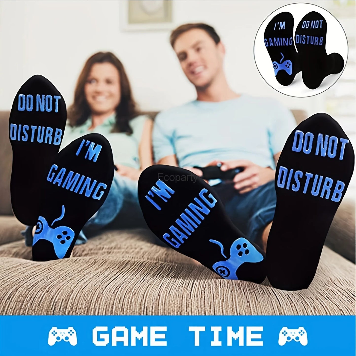 Gifts For Men BoyFriend Christmas Birthday Presents 1Pairs 'I Am Gaming'' I'm not Sleeping' Print Funny Novelty Cotton Socks