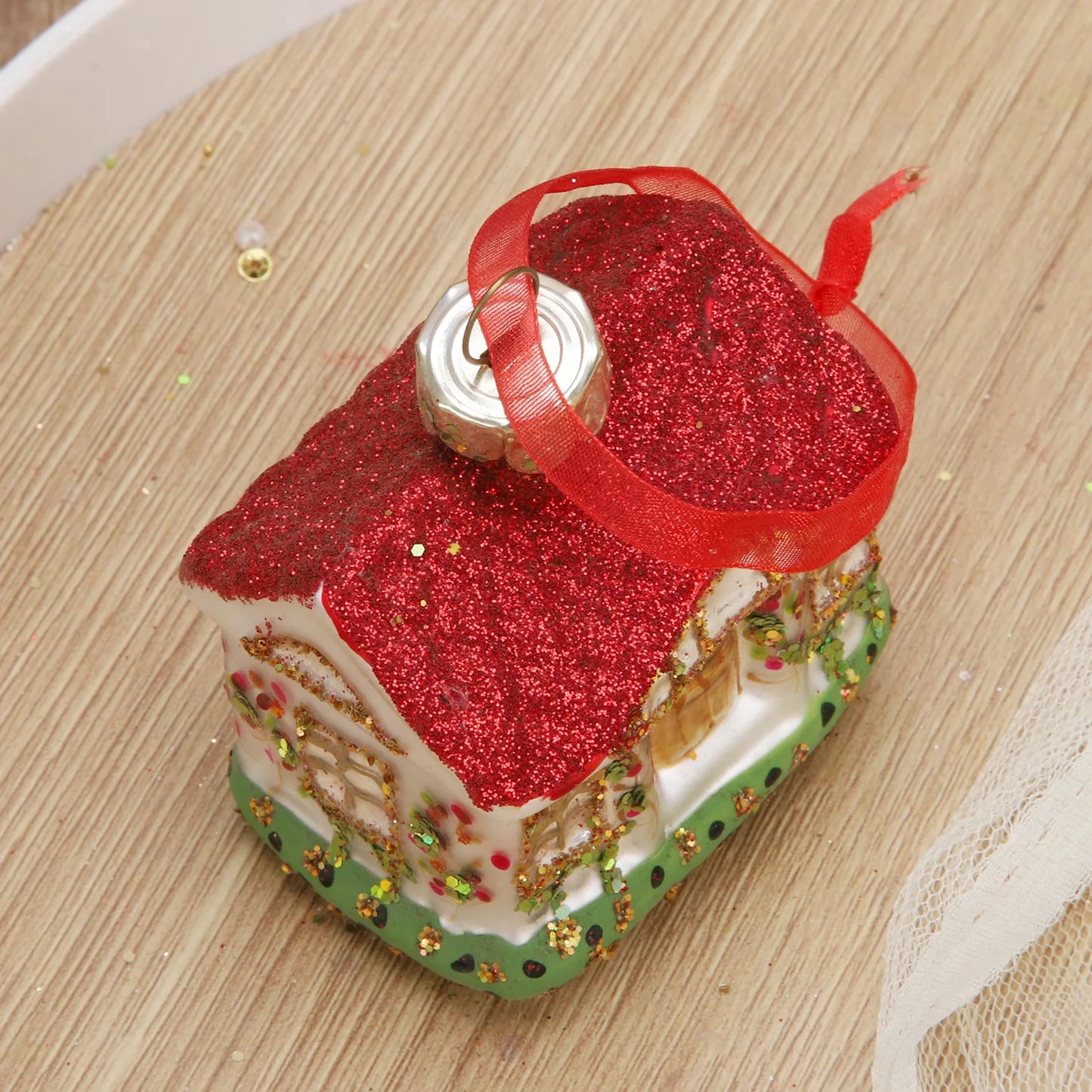 Christmas Tree Hanging Ornaments Glass Decorations for Home New Year Party 2024 Nativity Glass Christmas Decoration Supplies