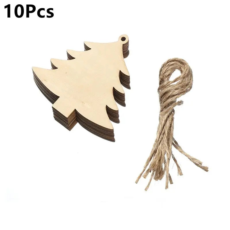 Christmas Wooden Ornaments Crafts Artificial Wooden Angel Snowman Christmas Tree Hanging Decoration DIY Home Party Gifts