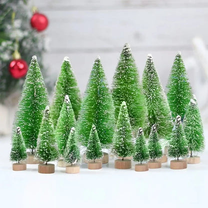 8/12pcs Mini Wooden Christmas Trees Artificial Christmas Tree for Xmas Tabletop Ornaments Christmas Decorations 2025 Navidad