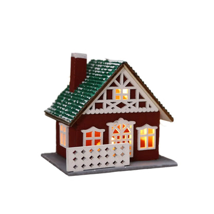 Christmas Wooden House Ornaments Christmas Tree Hanging Ornaments Christmas Party Decoration Holiday Gift Wooden Crafts