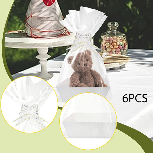 6x Baskets for Gifts Empty Gift Baskets Gift Wrapping Supplies 6 Bags and 6 Bows Include Paper Tray for Thanksgiving Snacks