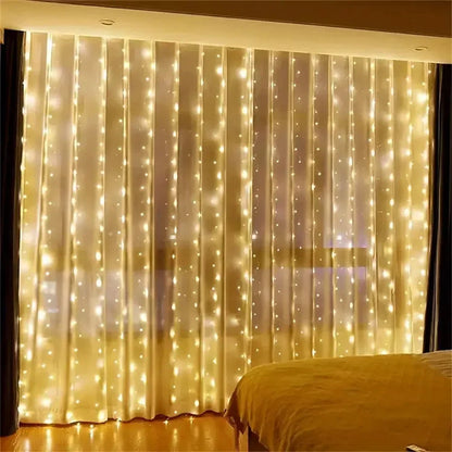 Christmas Fairy Light Party 8 Mode LED Holiday USB Curtain String Lights Birthday Decoration Garland Wedding Home Decor 3M 6M