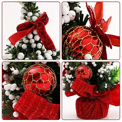 Christmas Mini Christmas Tree Ornament Fashion Lovely Xmas Tree Desktop Ornament Holiday DIY Party Decoration Props Gift