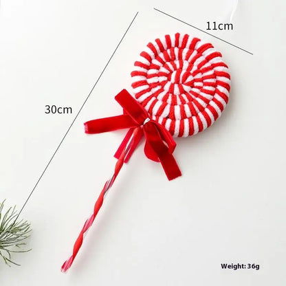 Christmas Ornaments Red And White Velvet Decorations Christmas Balls Canes Candies Christmas Trees Decorative Pendants INS Ornam