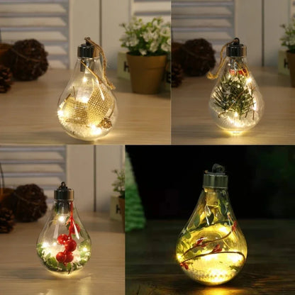 Christmas LED Bulb Decorative Light Hanging Light Christmas Ornaments Home Party Wedding New Year's Decor Transparent Night Lamp