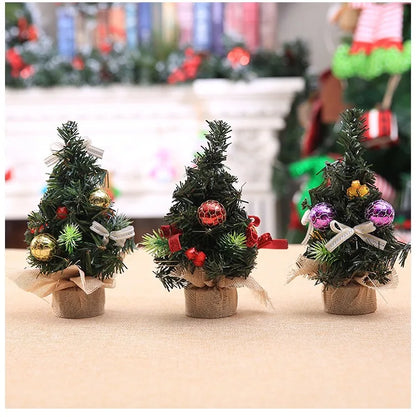 Christmas Tree Decorations 20cm Artificial Xmas Tree Desktop Ornaments for Home Christmas Decoration 2025 Navidad New Year Gifts